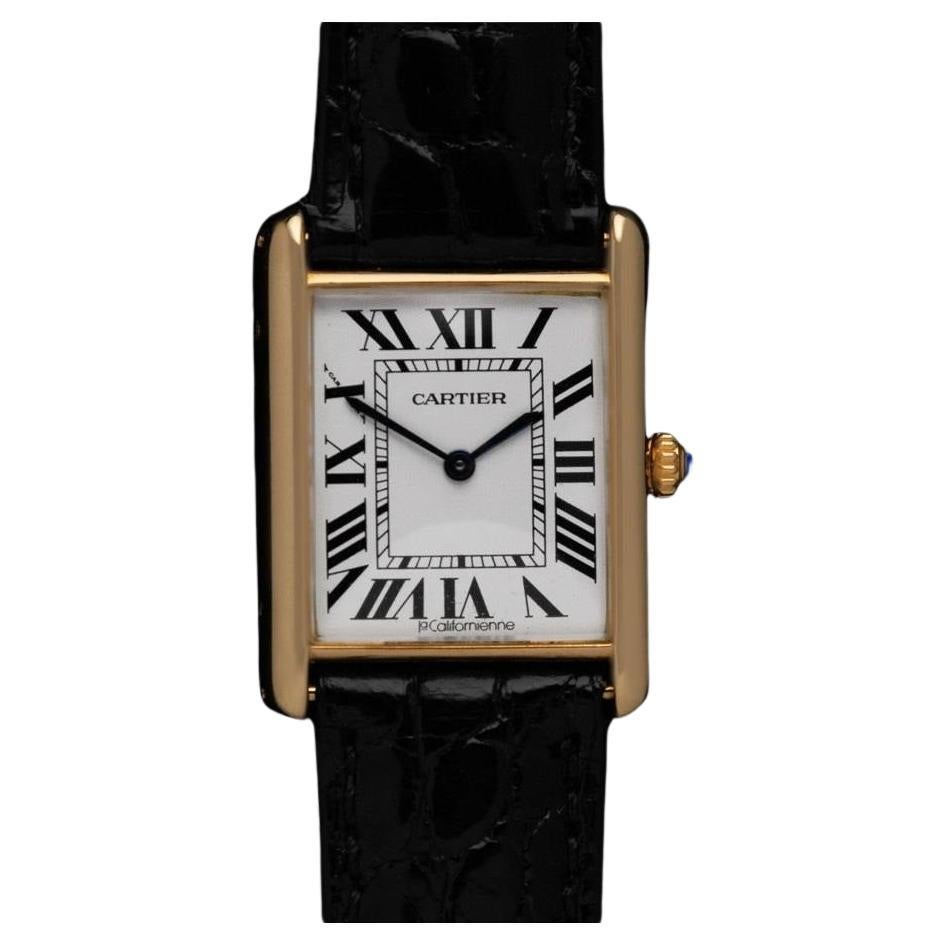 Cartier Tank Louis Mens Midsize Unisex Quartz Watch - Solid 18K Gold For Sale