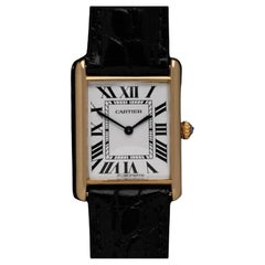 Vintage Cartier Tank Louis Mens Midsize Unisex Quartz Watch - Solid 18K Gold