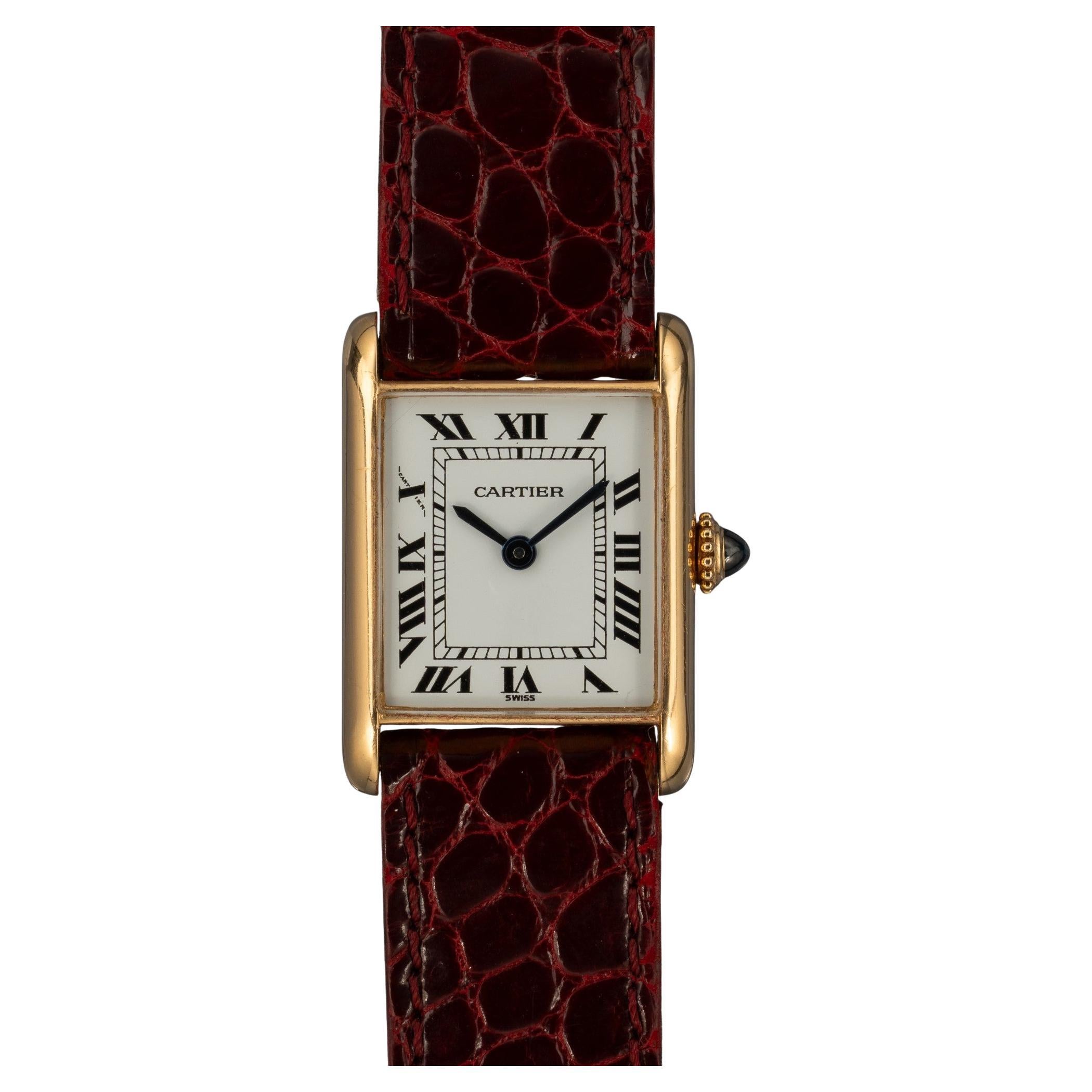 Cartier Tank Louis Mini 67117 Schweizer Zifferblatt 18k YG 1986 Vollständiger Satz