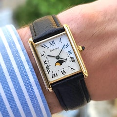 Cartier Tank Louis Moonphase Date FULL SET 819001 Large 18k Gold + Folding Clasp