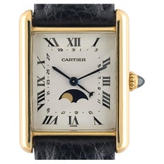 Cartier Tank Louis Moonphase Date FULL SET 819001 Large 18k Gold + Folding Clasp