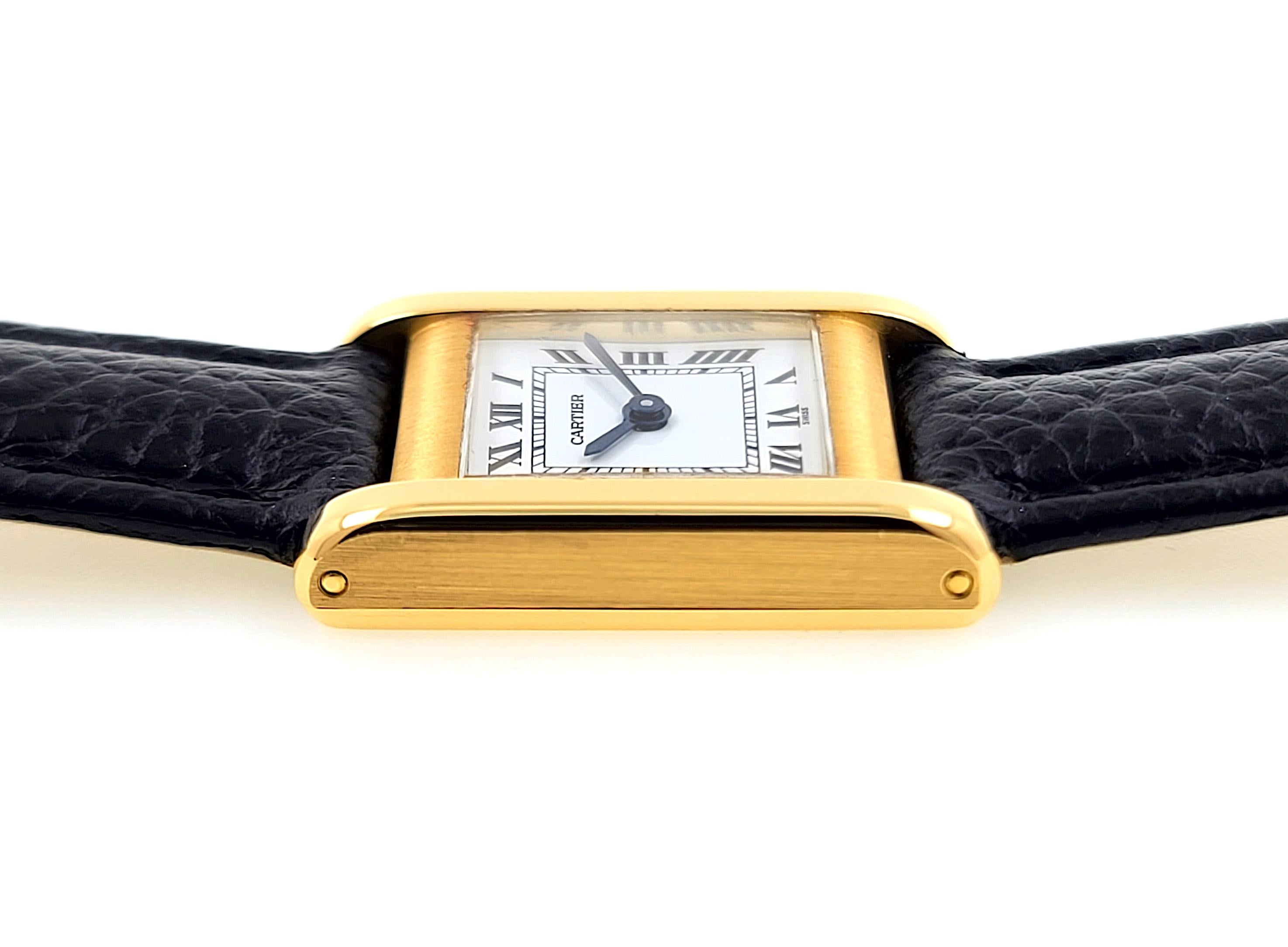 Donna Cartier Tank Louis Normale Cartier 66014 Small SM PM Mini Oro 18 carati, 1983
