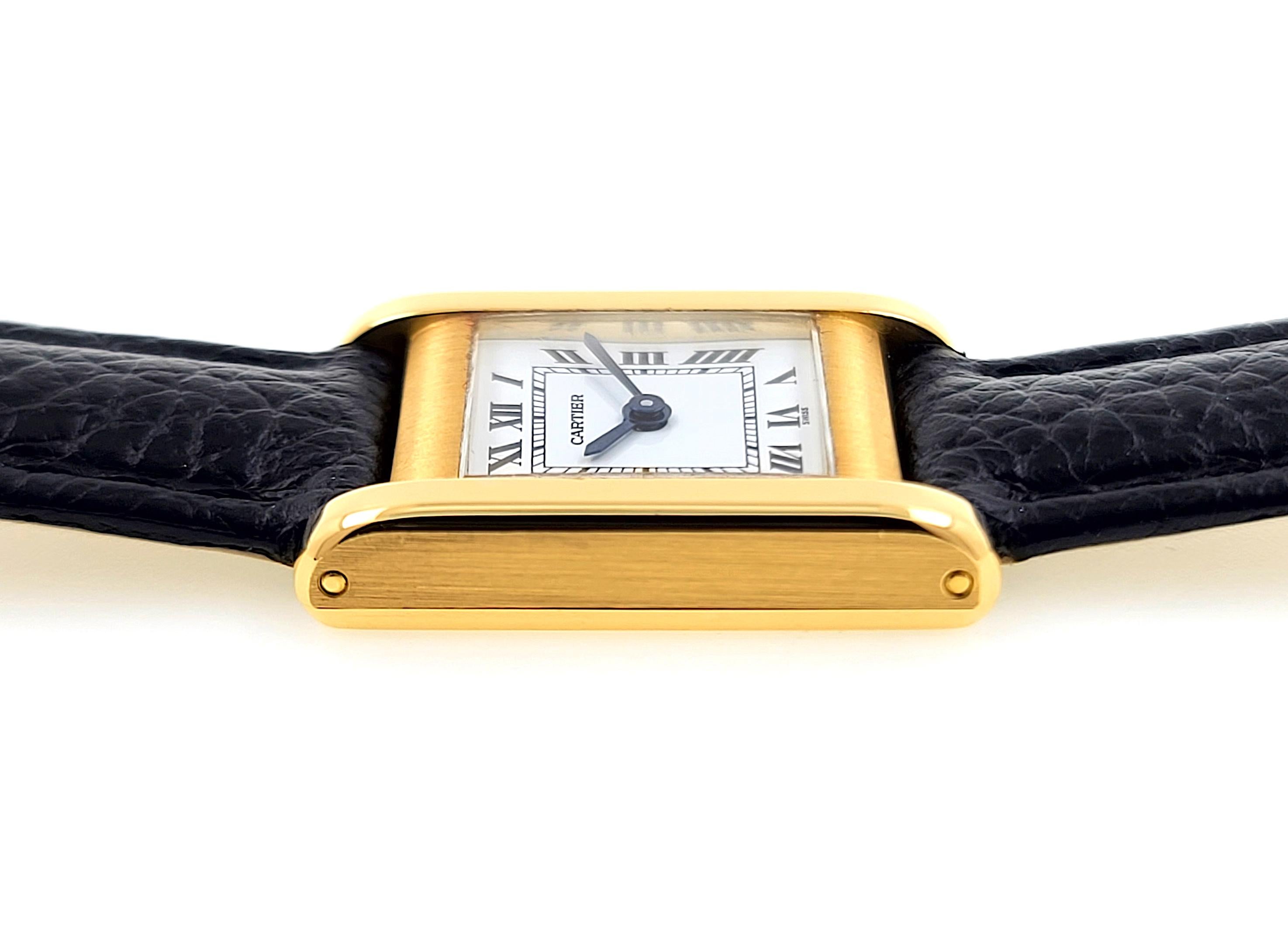 Cartier Tank Louis Normale Cartier 66014 Klein SM PM Mini 18k Gold, 1983 Damen