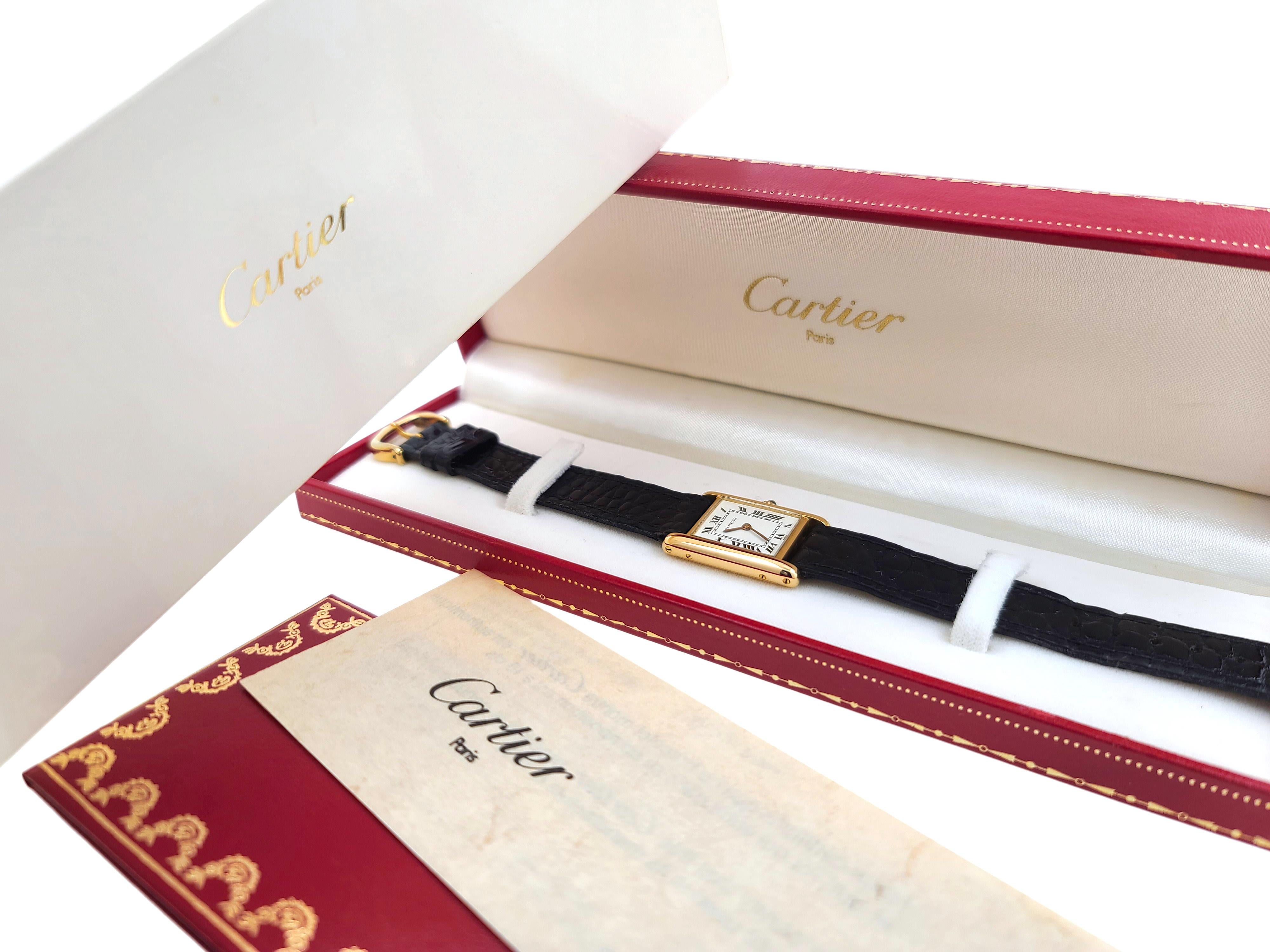 Cartier Tank Louis PARIS Dial LC 78087 18k Gold 1970 Box and Paper 4
