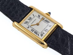 Cartier Tank Louis PARIS Dial LC 78087 18k Gold 1970 Box and Paper