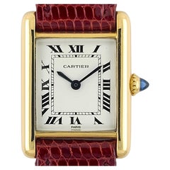 Cartier Montre Tank Louis PARIS LC 78087 en or 18 carats avec cadran en papier, 1970