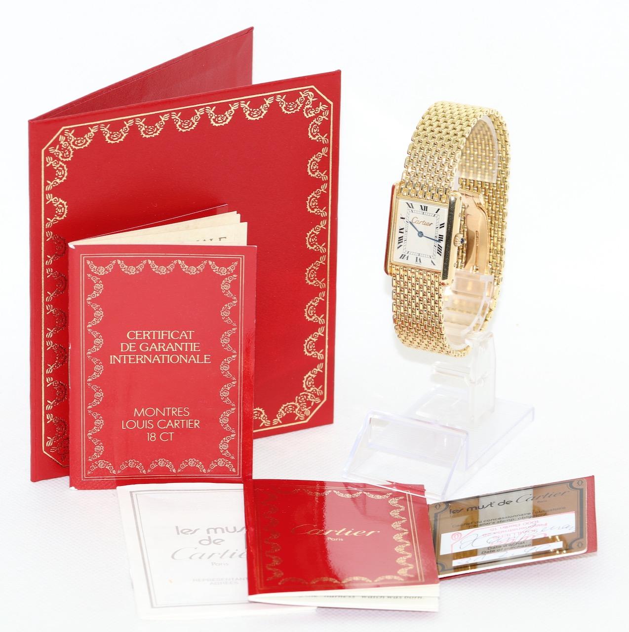 Cartier Tank Louis Quartz, 18 Karat Yellow Gold, Ladies Wrist Watch 2