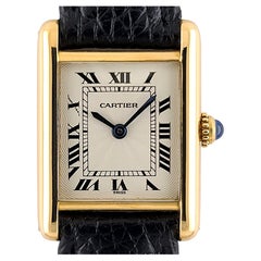 Vintage Cartier Tank Louis New York 18K Yellow Gold Manual Wind Swiss Dial  1970s For Sale at 1stDibs