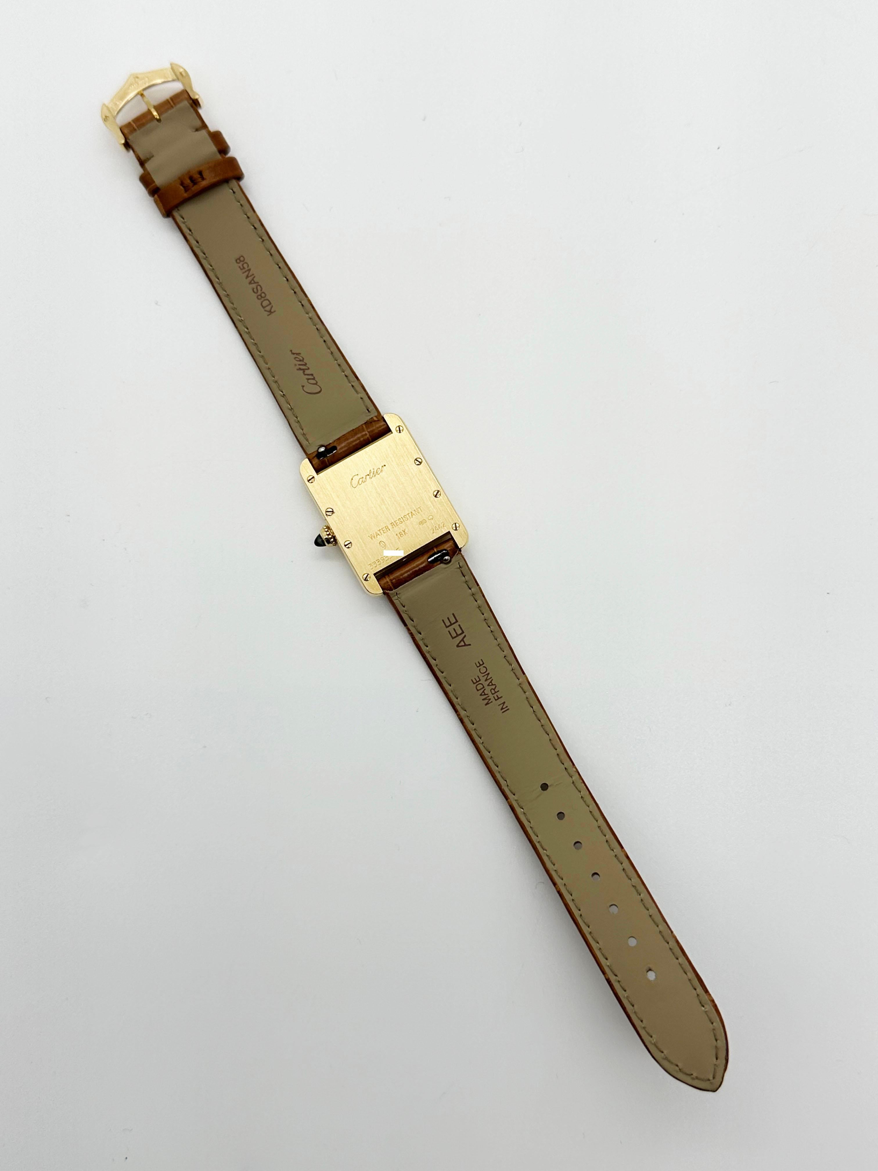 Cartier Tank Louis Ref 2442 18K Yellow Gold Leather Band 1