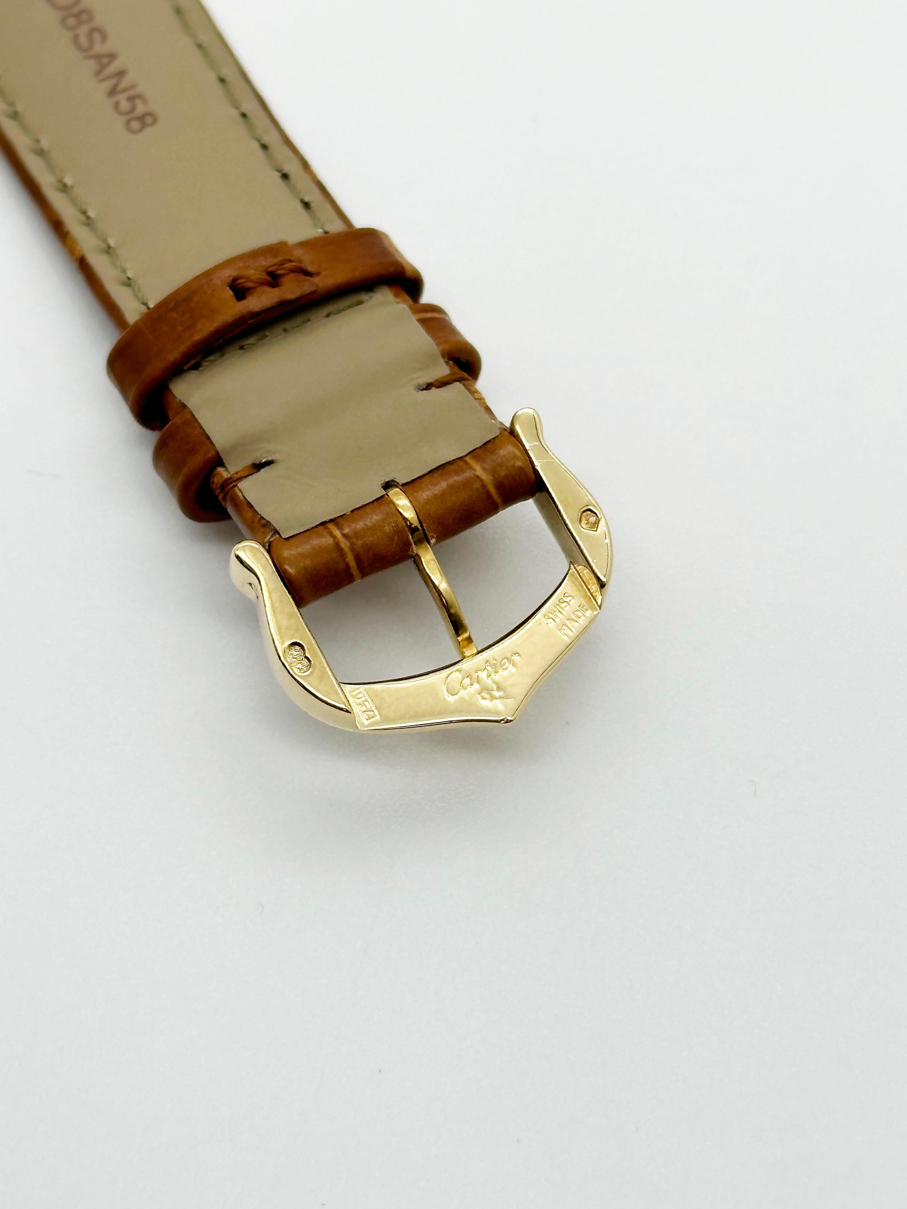 Cartier Tank Louis Ref 2442 18K Yellow Gold Leather Band 2