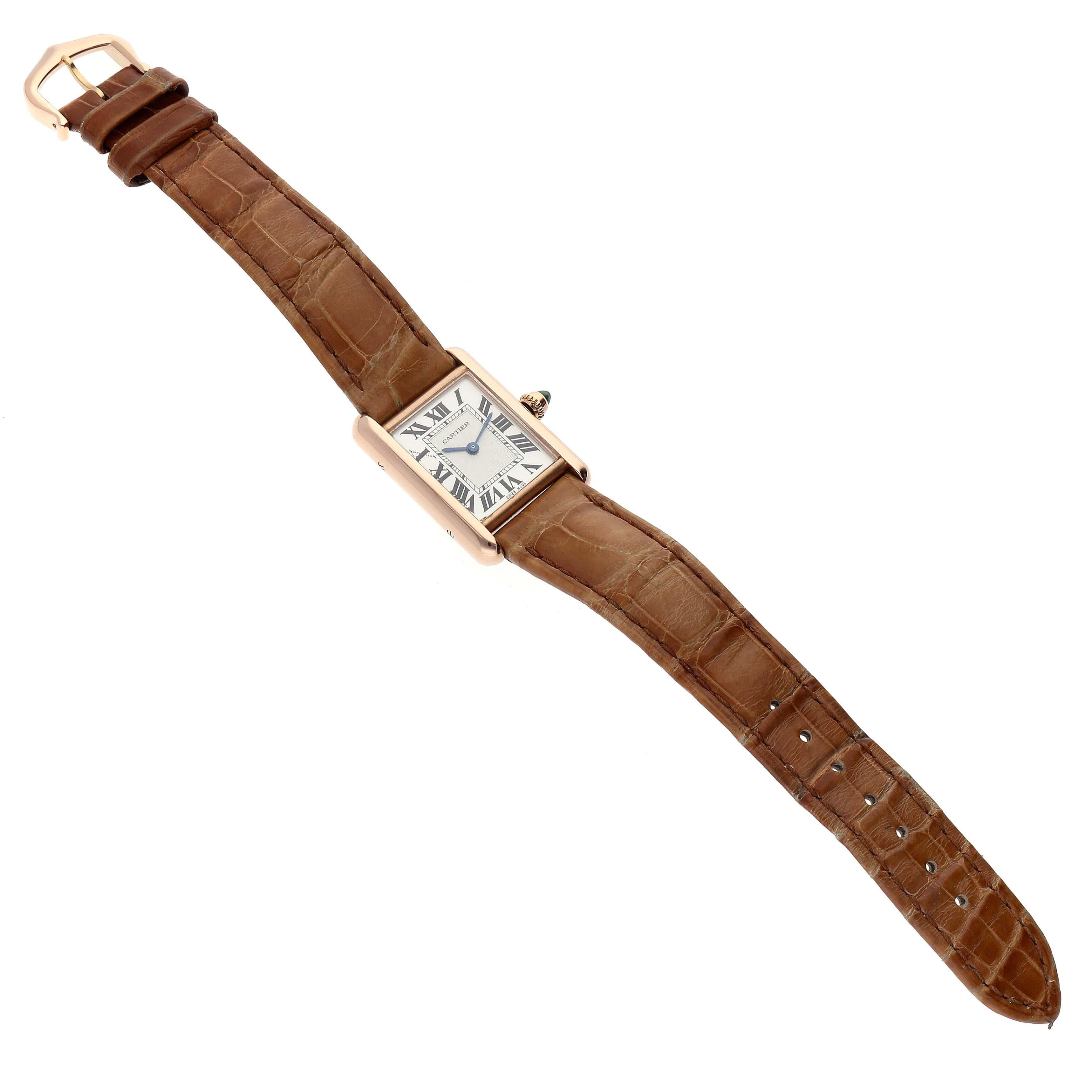 Cartier Tank Louis Rose Gold Mechanical Ladies Watch WGTA0010 Papers For Sale 6