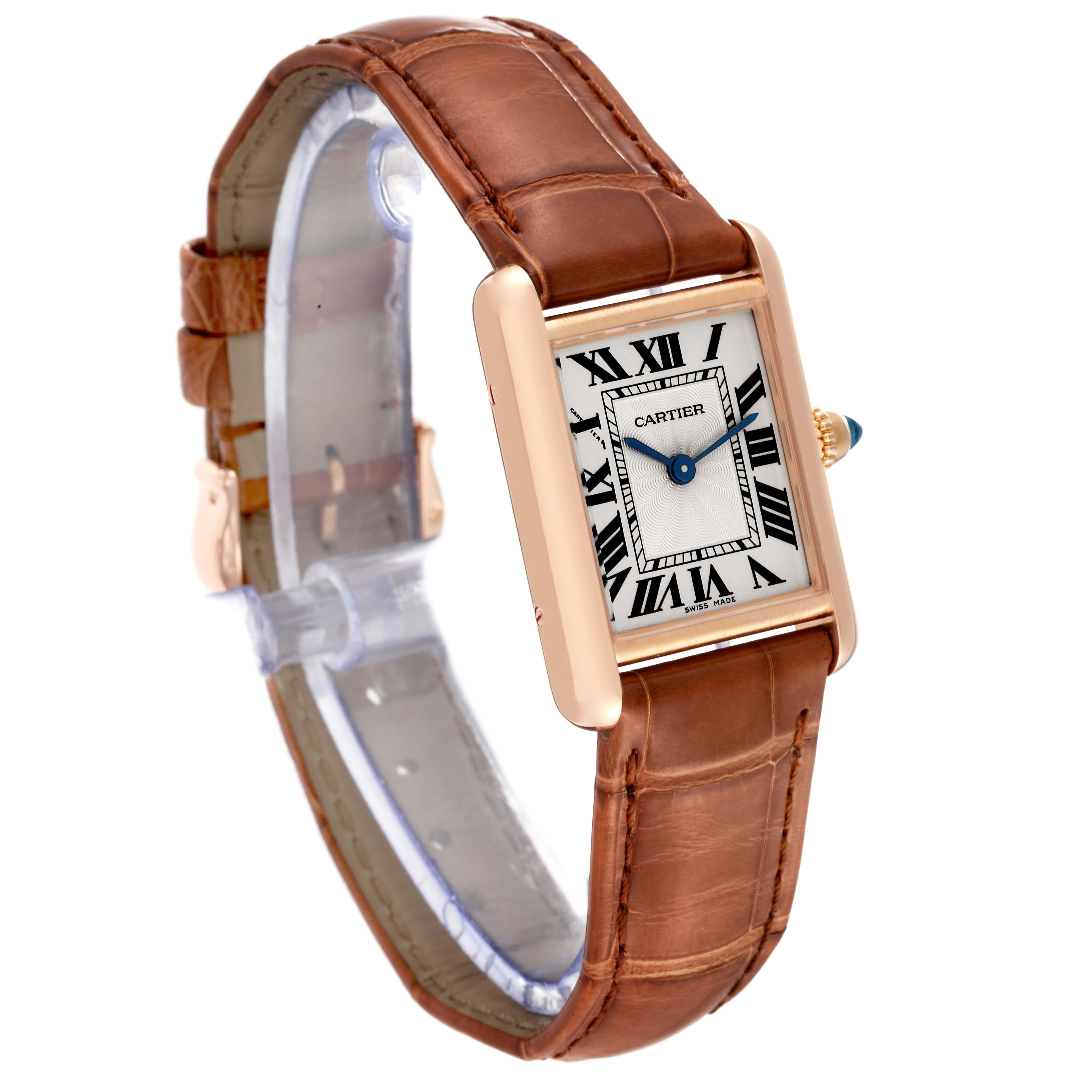 Cartier Tank Louis Rose Gold Mechanical Ladies Watch WGTA0010 Papers In Excellent Condition In Atlanta, GA