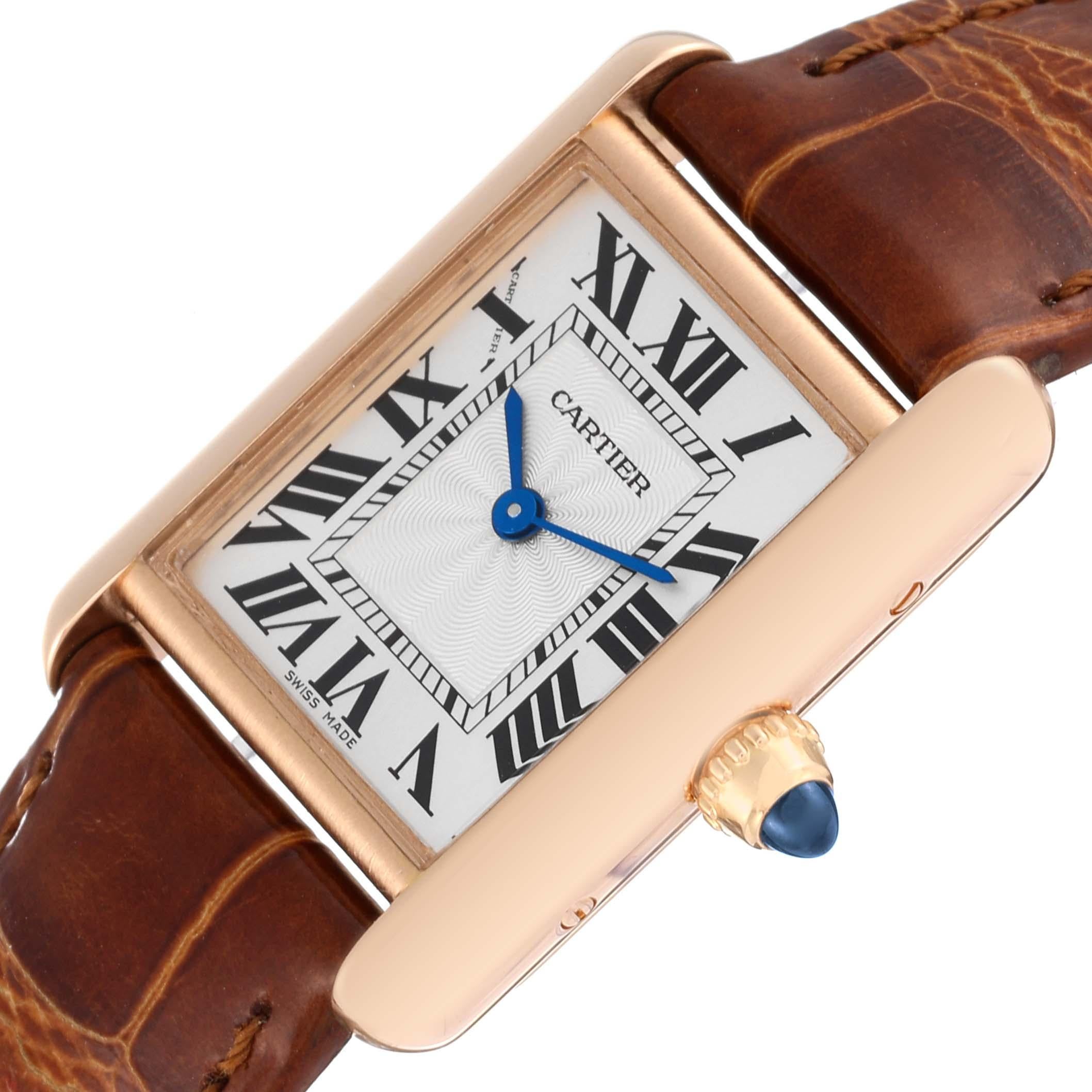Cartier Tank Louis Rose Gold Mechanical Ladies Watch WGTA0010 Papers 1