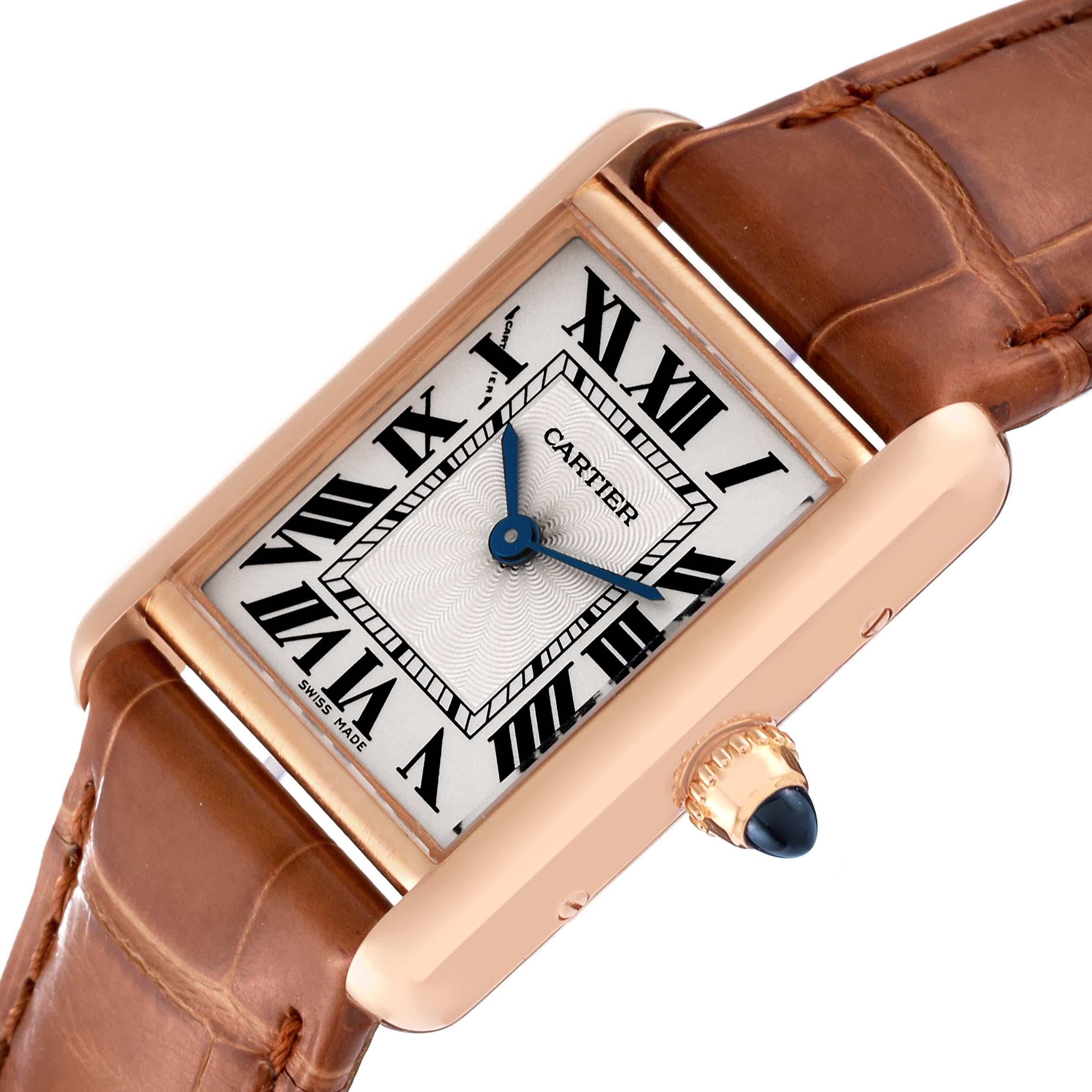 Cartier Tank Louis Rose Gold Mechanical Ladies Watch WGTA0010 Papers 1