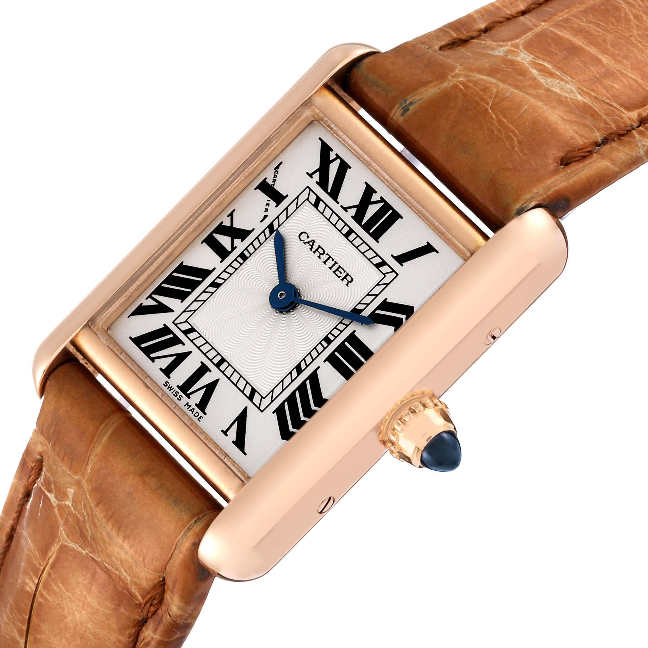 Cartier Tank Louis Rose Gold Mechanical Ladies Watch WGTA0010 Papers For Sale 3