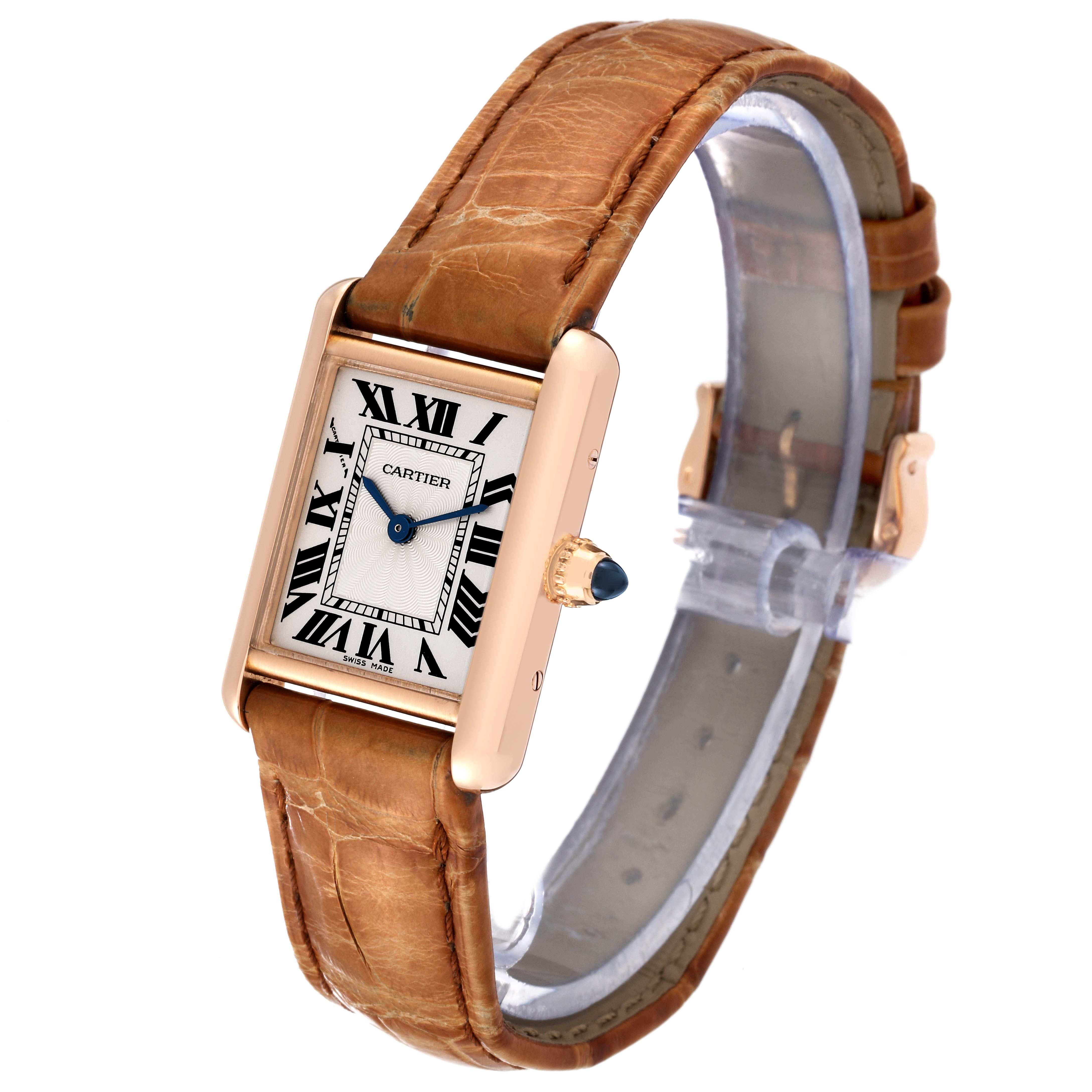 Cartier Tank Louis Rose Gold Mechanical Ladies Watch WGTA0010 Papers For Sale 5