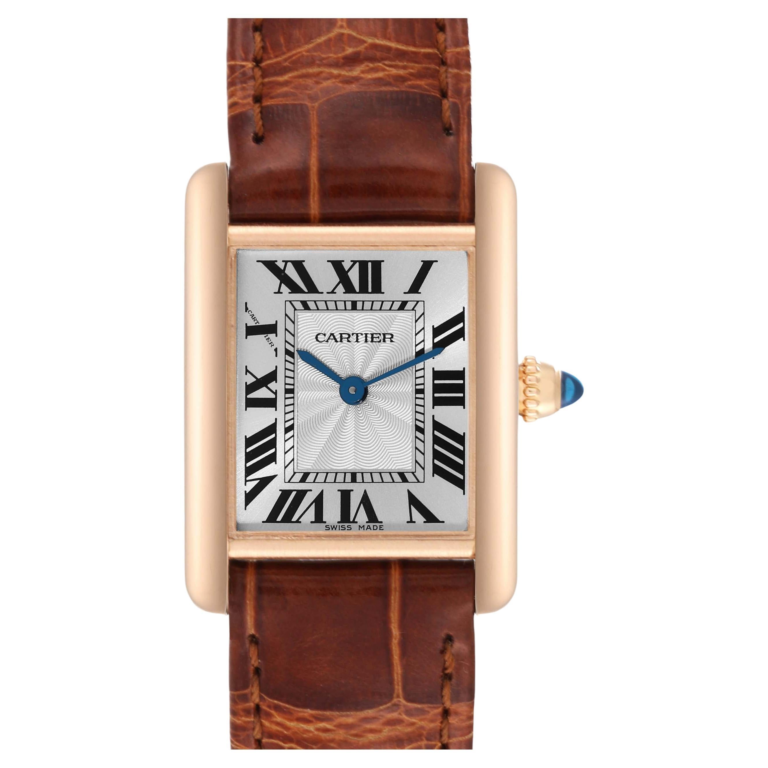 Cartier Tank Louis Rose Gold Mechanical Ladies Watch WGTA0010 Papers