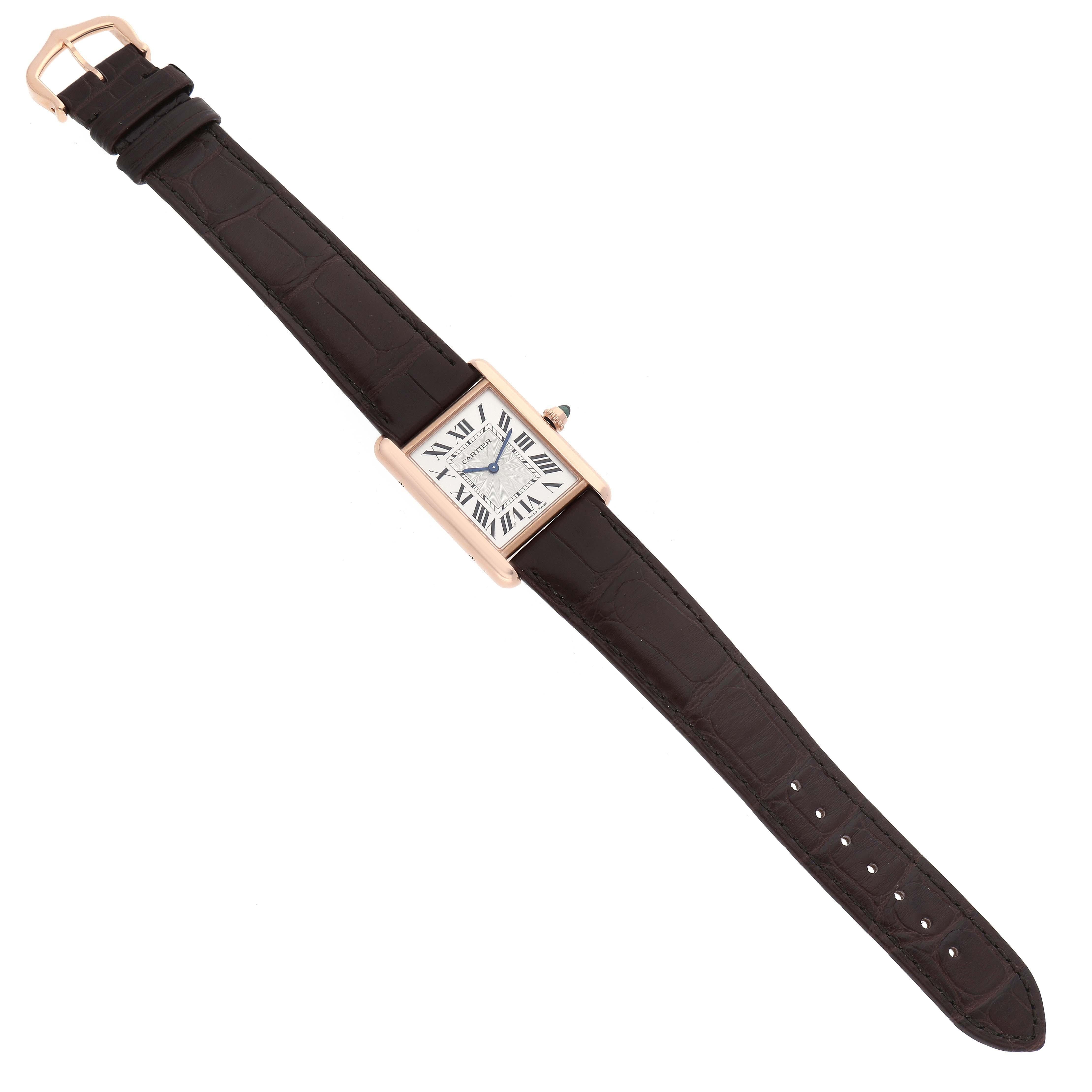 Cartier Tank Louis Rose Gold Mechanical Mens Watch WGTA0011 Box Card 3