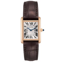 Cartier Tank Louis Rose Gold Mechanical Mens Watch WGTA0011 Card