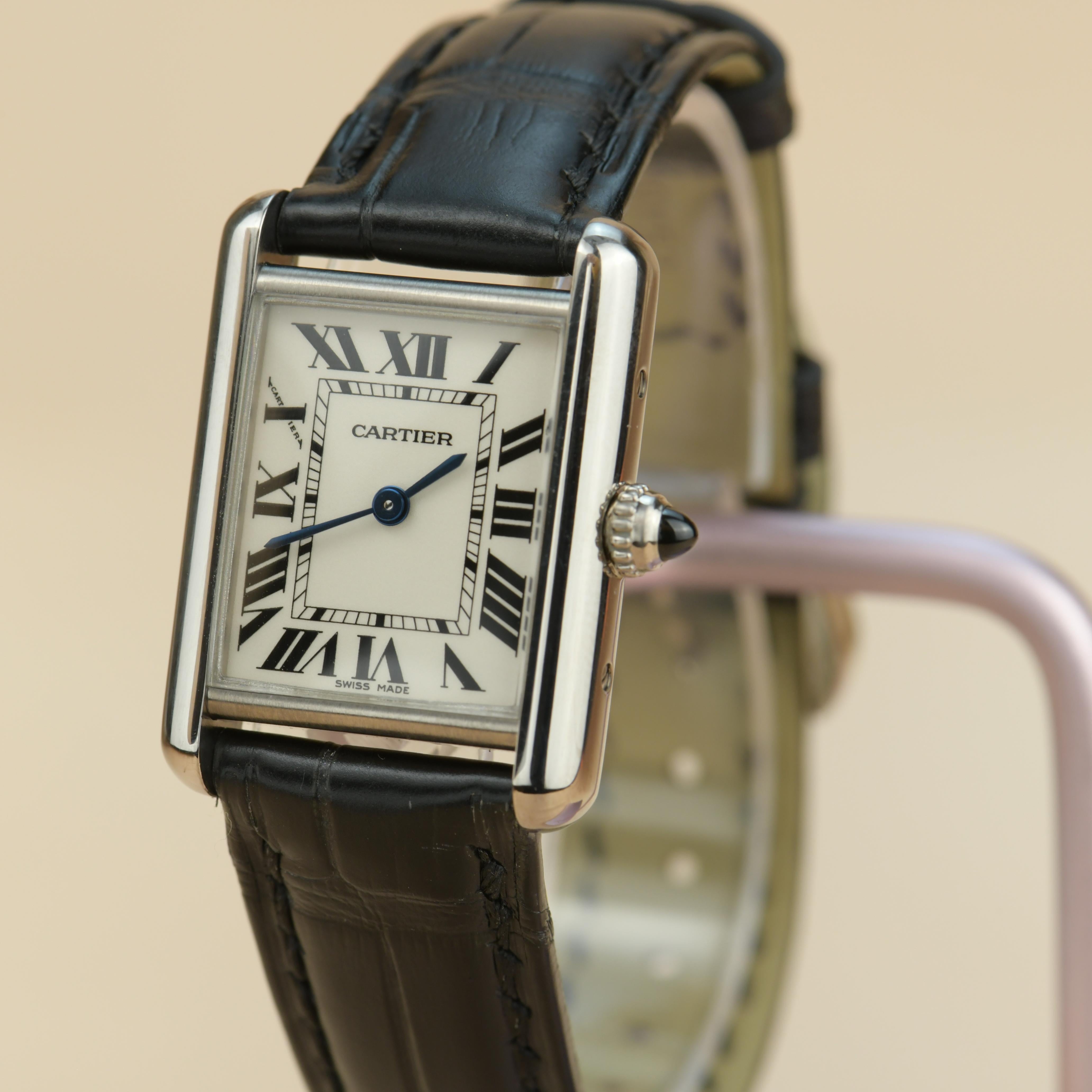 cartier tank louis white gold