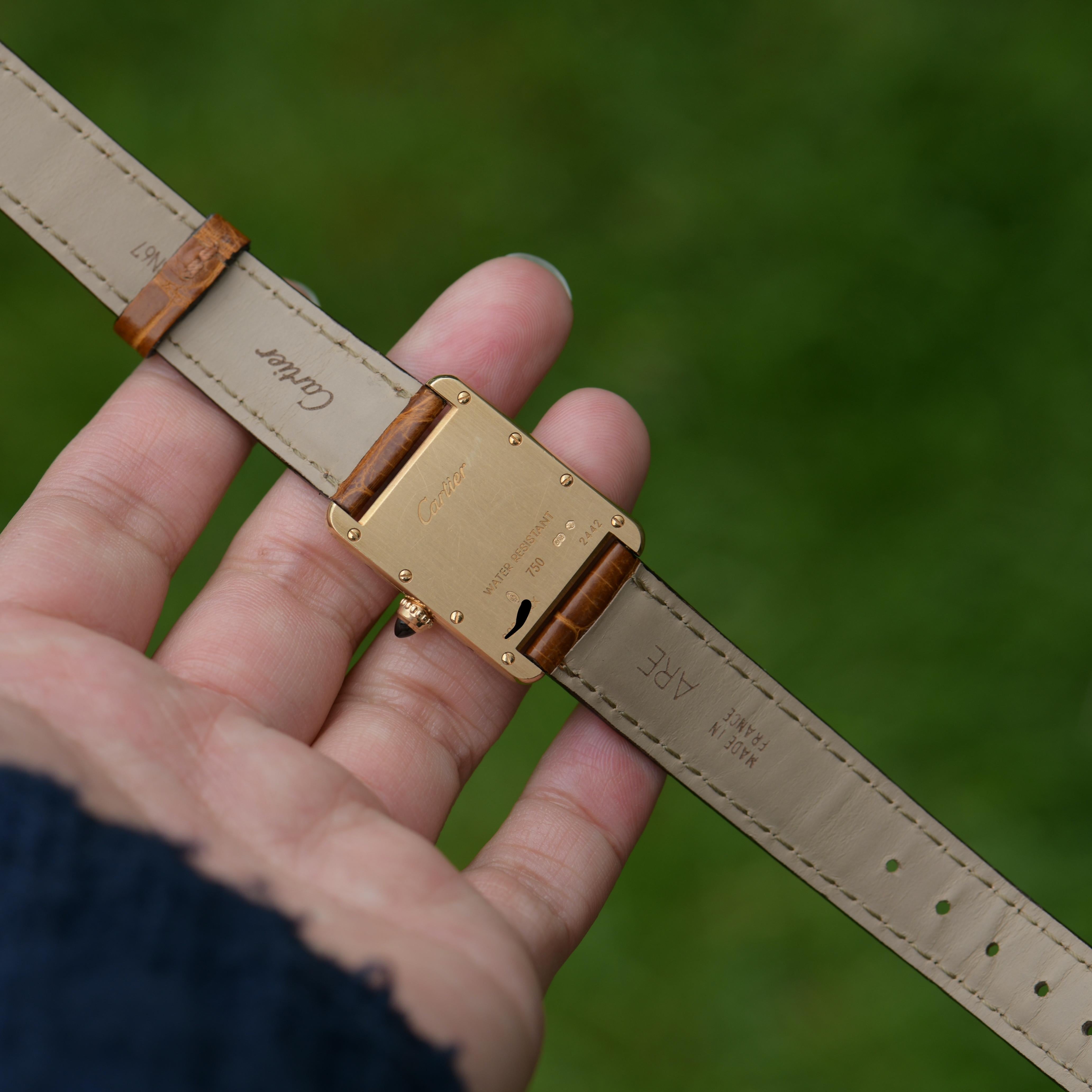 Cartier Tank Louis Small Model 18k Yellow Gold Watch W1529856 2