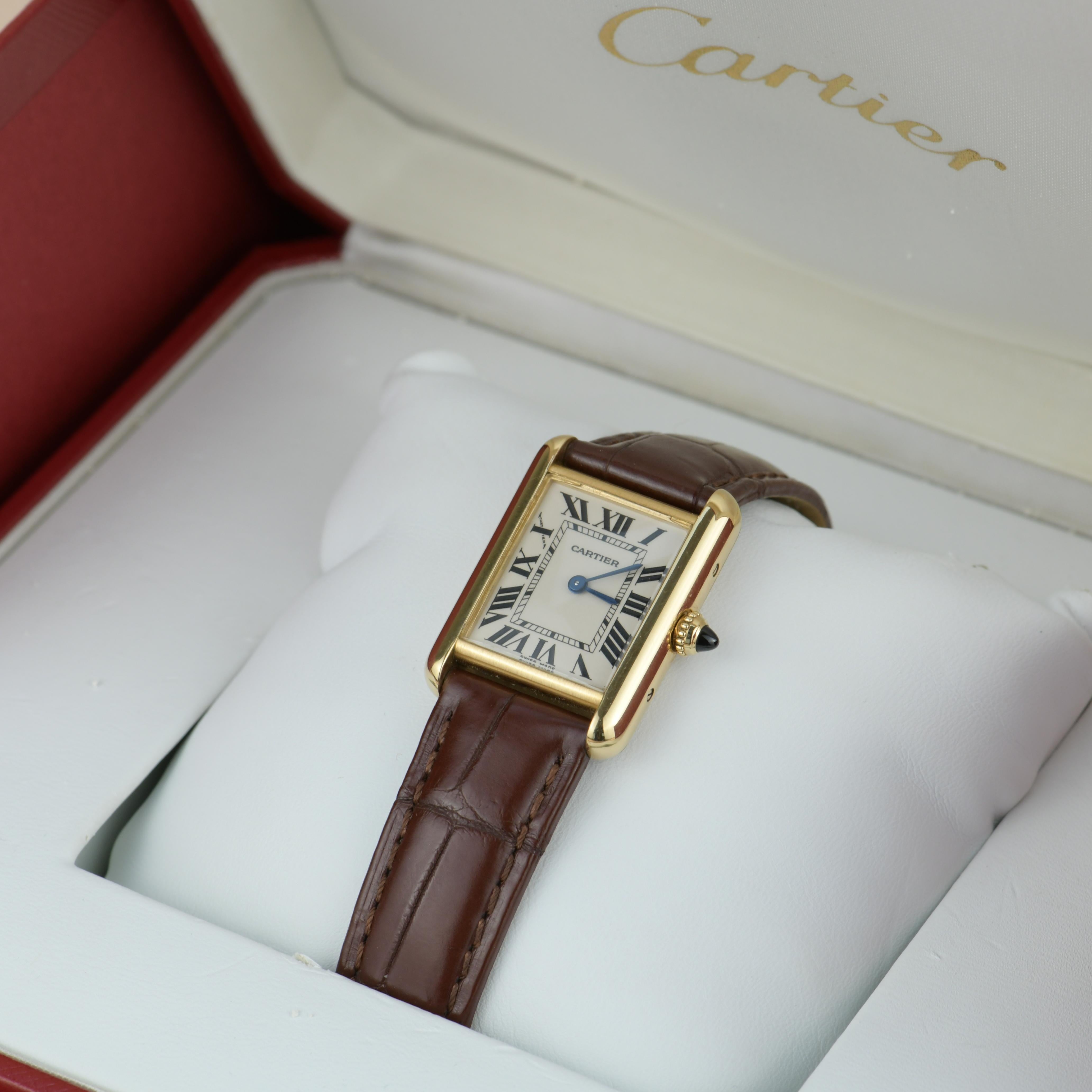 Cartier Tank Louis Small Model 18k Yellow Gold Watch W1529856 3