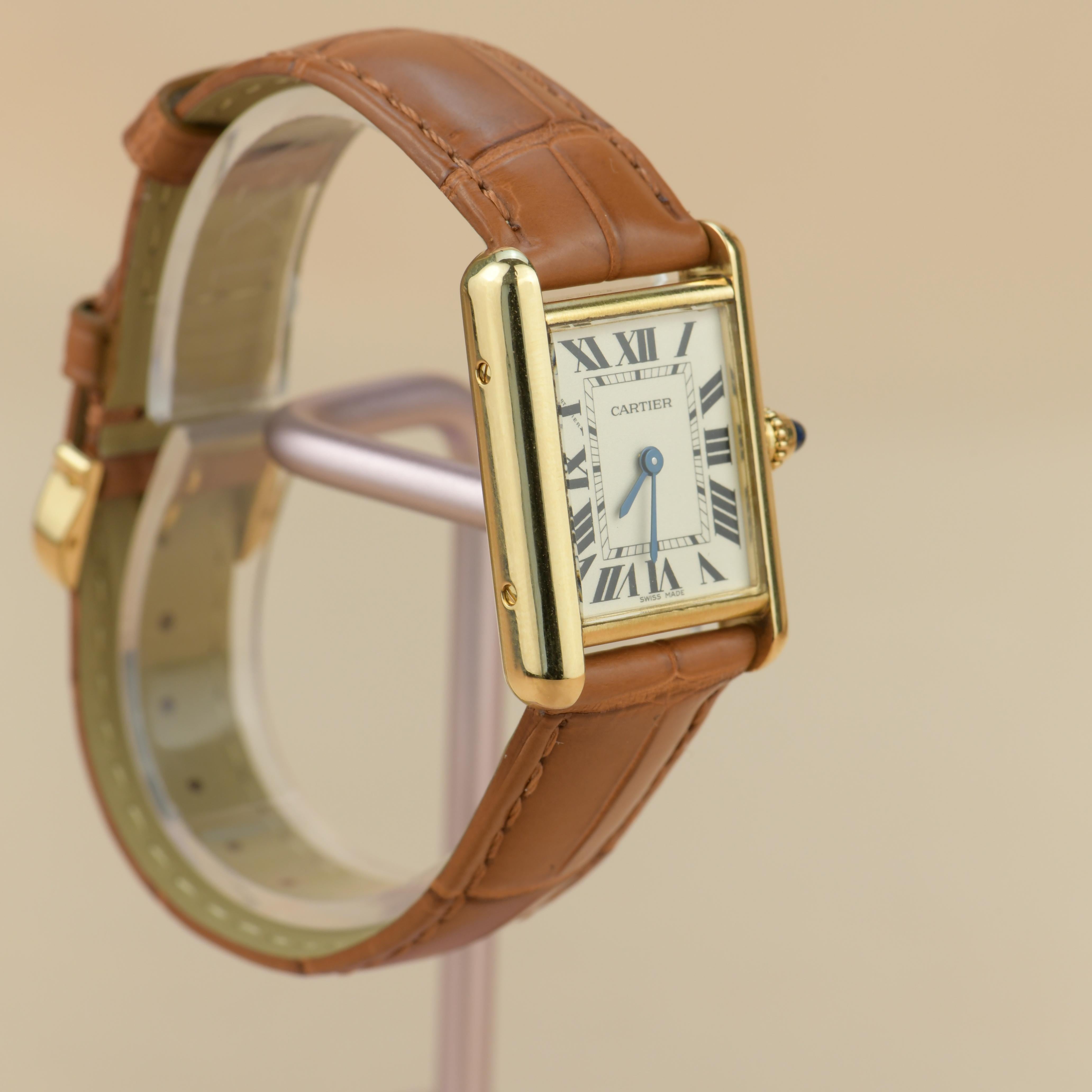 Women's or Men's Cartier Tank Louis Small Model 18k Yellow Gold Watch W1529856