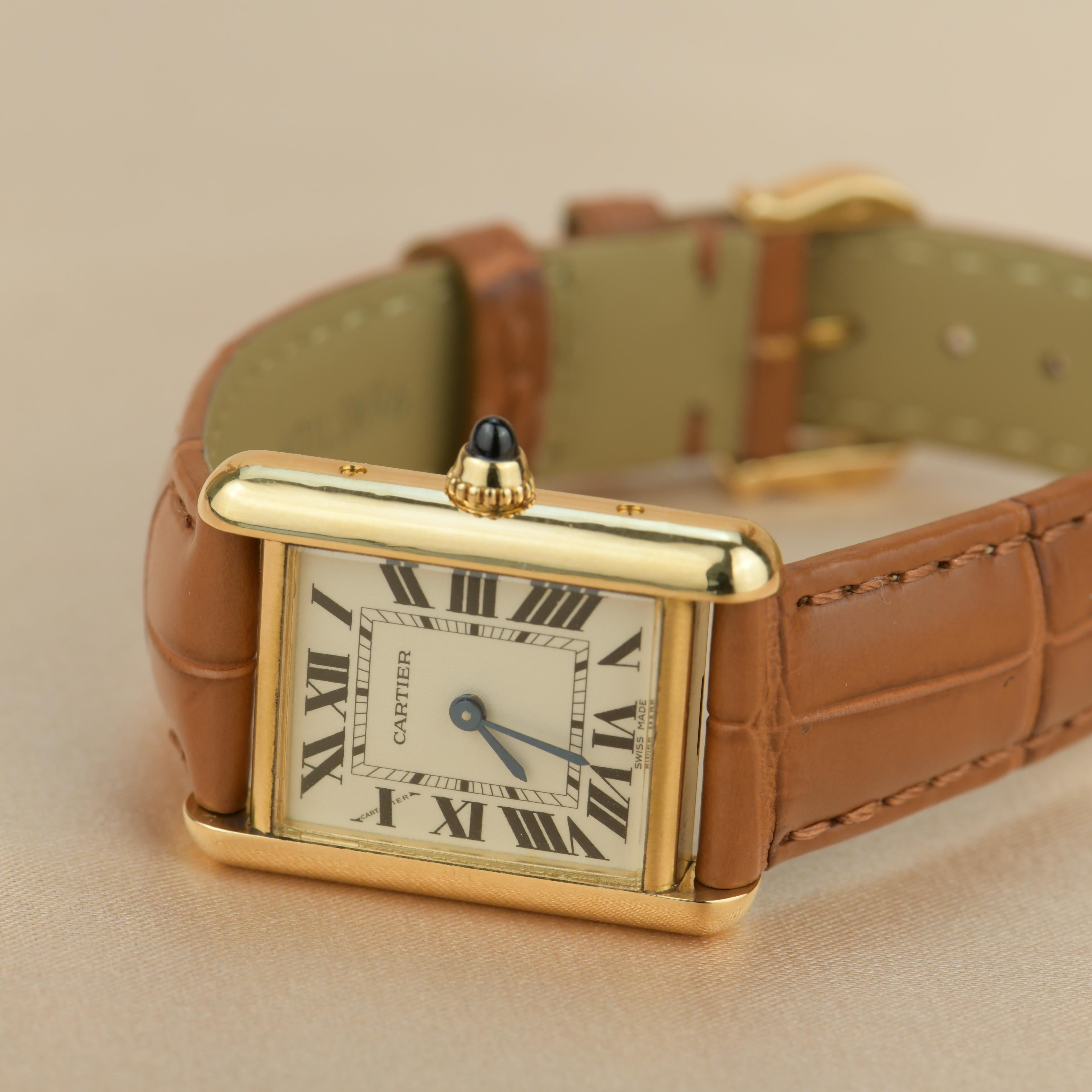 Cartier Tank Louis Small Model 18k Yellow Gold Watch W1529856 1