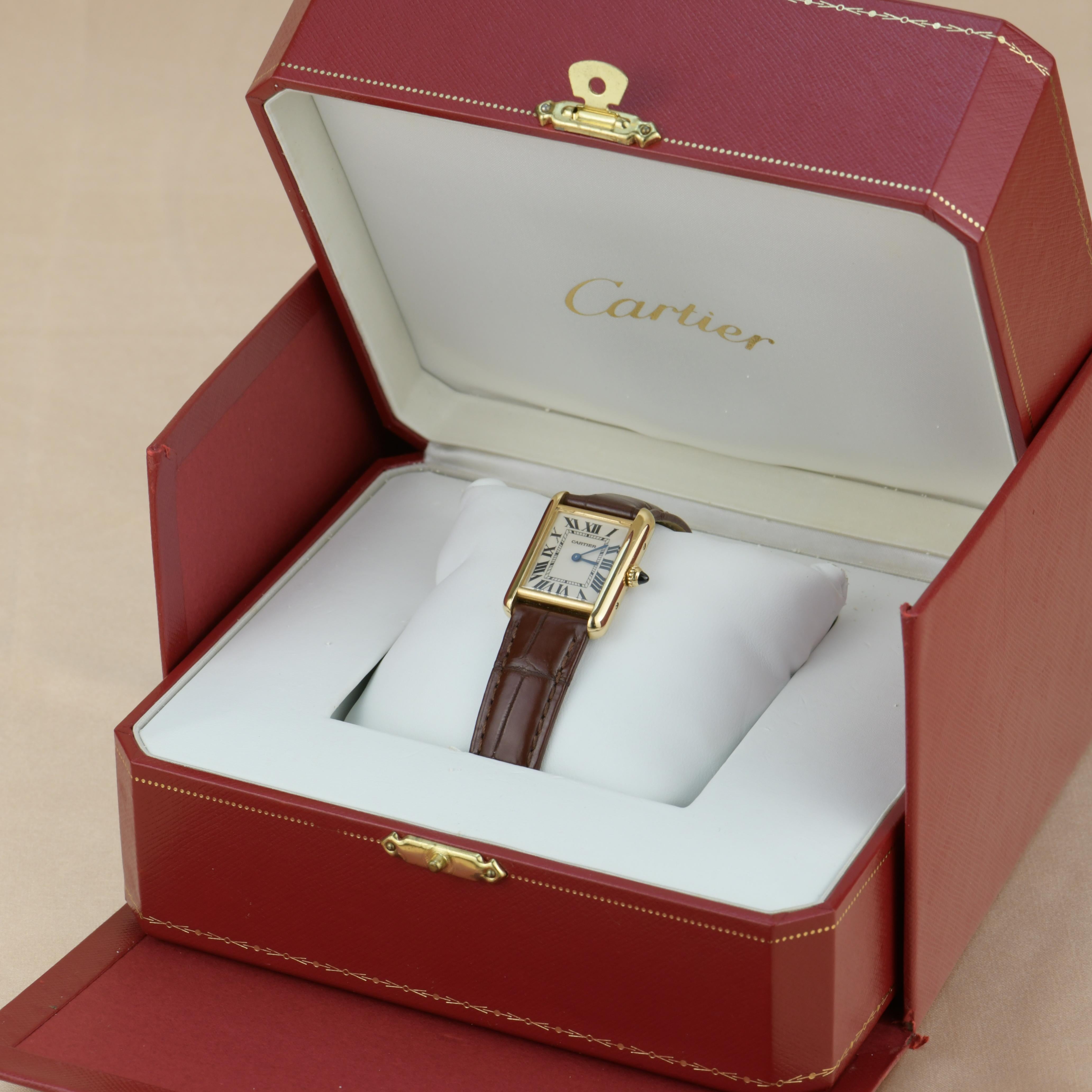 Women's or Men's Cartier Tank Louis Small Model 18k Yellow Gold Watch W1529856