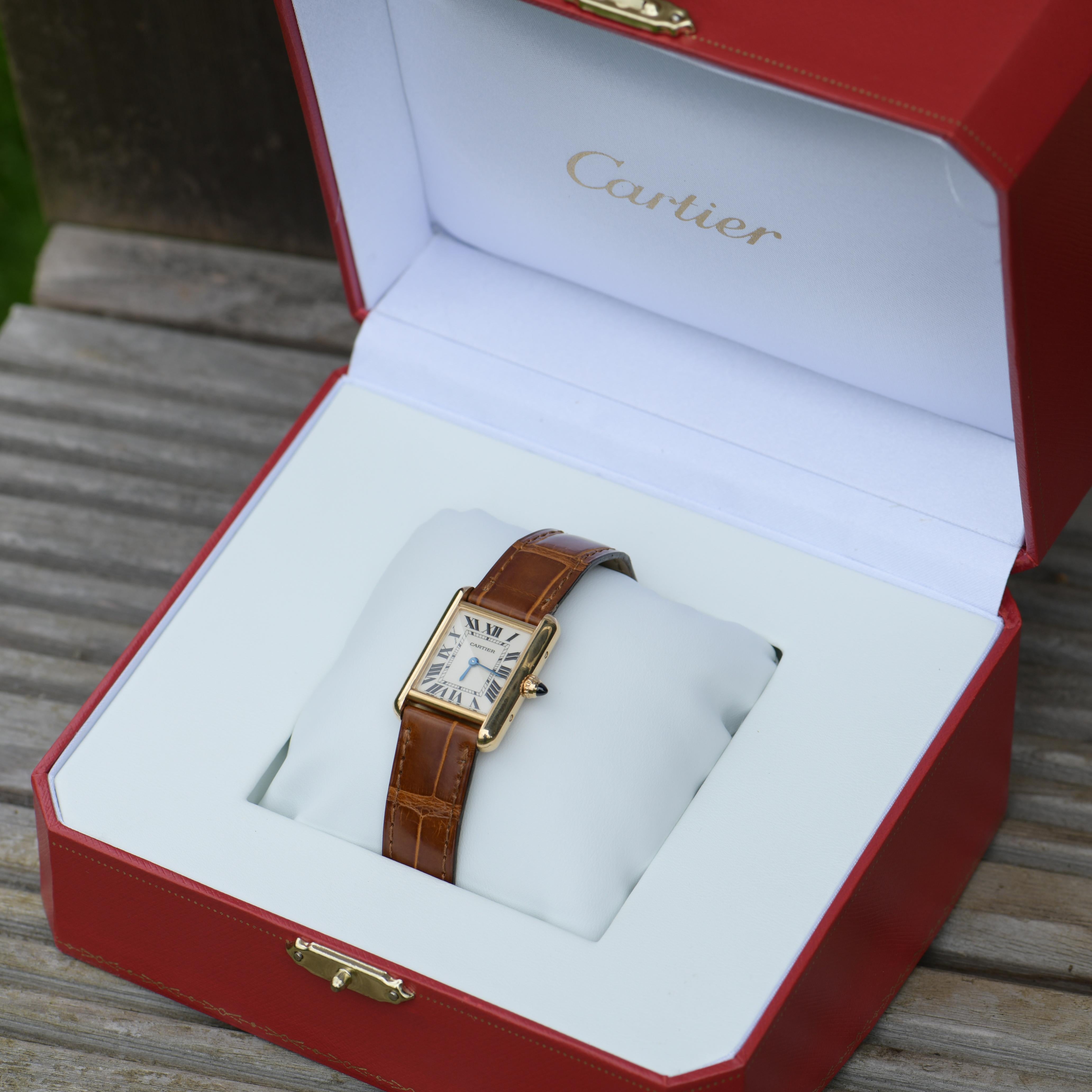 Women's or Men's Cartier Tank Louis Small Model 18k Yellow Gold Watch W1529856