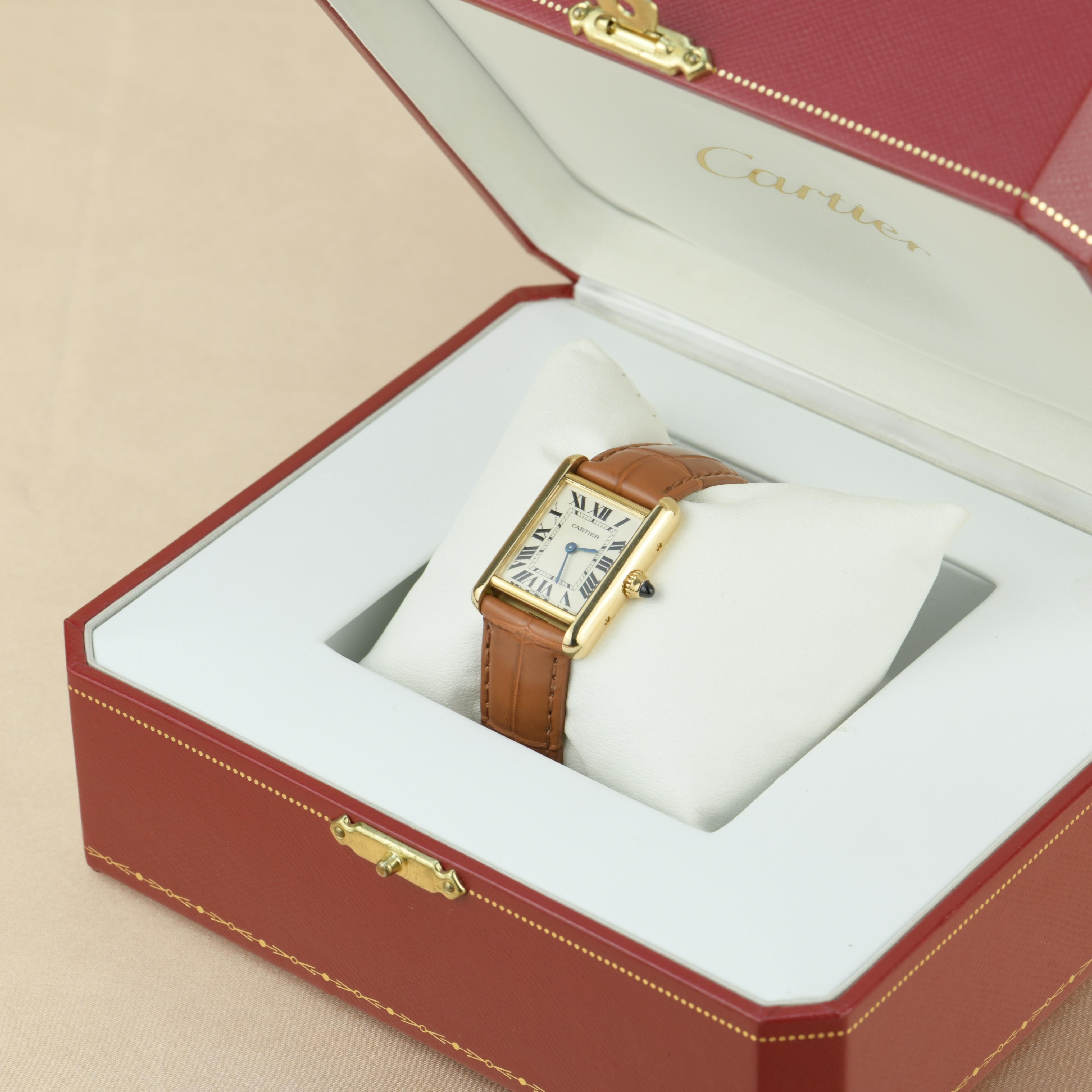 Cartier Tank Louis Small Model 18k Yellow Gold Watch W1529856 5