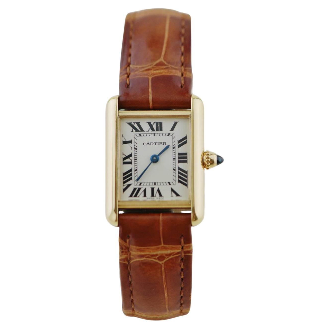 Cartier Tank Louis Modello Piccolo Orologio in oro giallo 18 carati W1529856