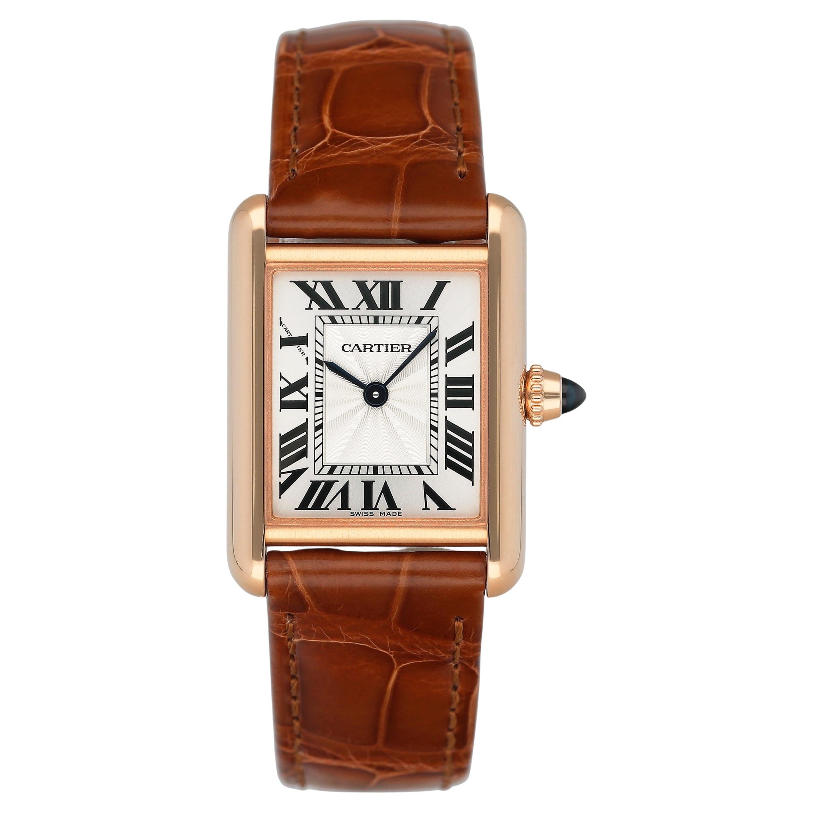 Cartier Tank Louis Small WGTA0010 Orologio da donna in oro rosa 18 carati Scatola e documenti in vendita