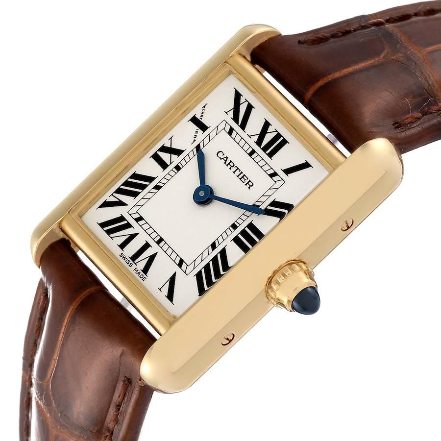 Cartier Tank Louis Small Yellow Gold Brown Strap Ladies Watch W1529856 Card 1