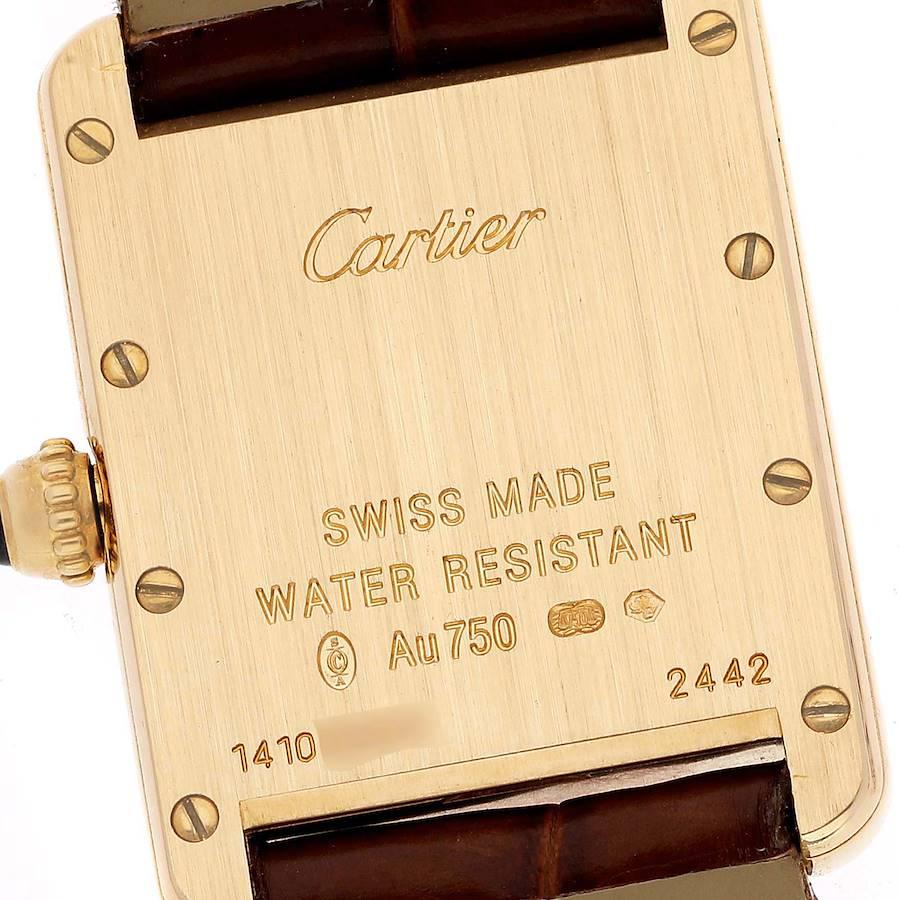 Cartier Tank Louis Small Yellow Gold Brown Strap Ladies Watch W1529856 Card 2