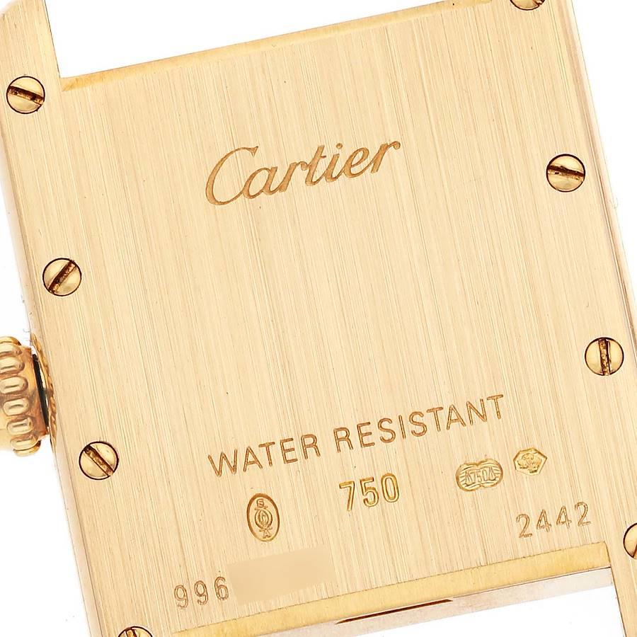 Women's Cartier Tank Louis Small Yellow Gold Brown Strap Ladies Watch W1529856