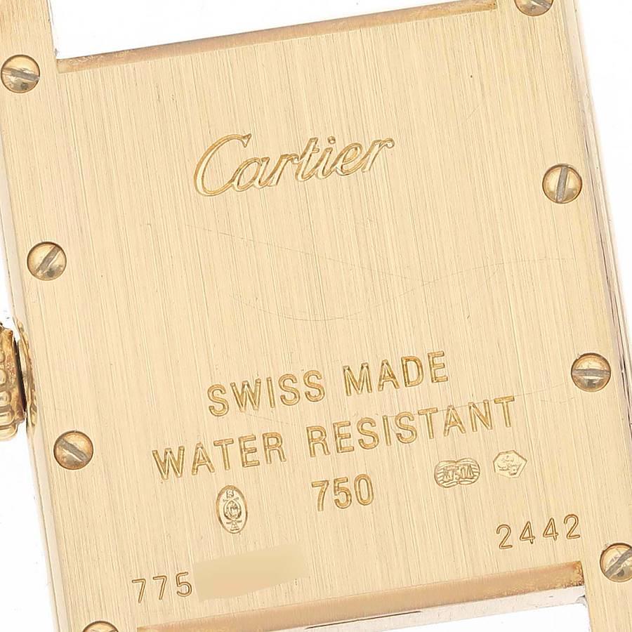 Cartier Tank Louis Small Yellow Gold Brown Strap Ladies Watch W1529856 In Excellent Condition In Atlanta, GA