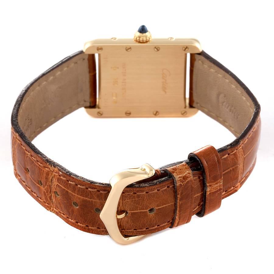 Cartier Tank Louis Small Yellow Gold Brown Strap Ladies Watch W1529856 1
