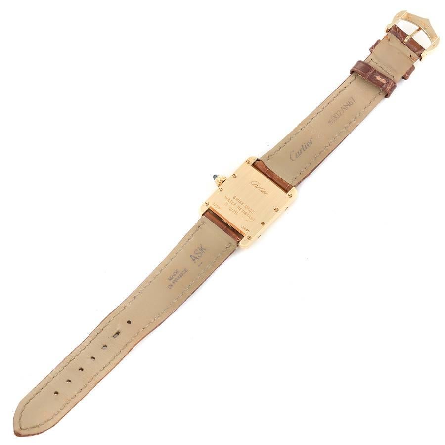 Cartier Tank Louis Small Yellow Gold Brown Strap Ladies Watch W1529856 3