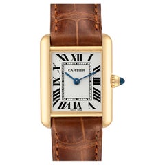 Cartier Tank Louis Small Yellow Gold Brown Strap Ladies Watch W1529856