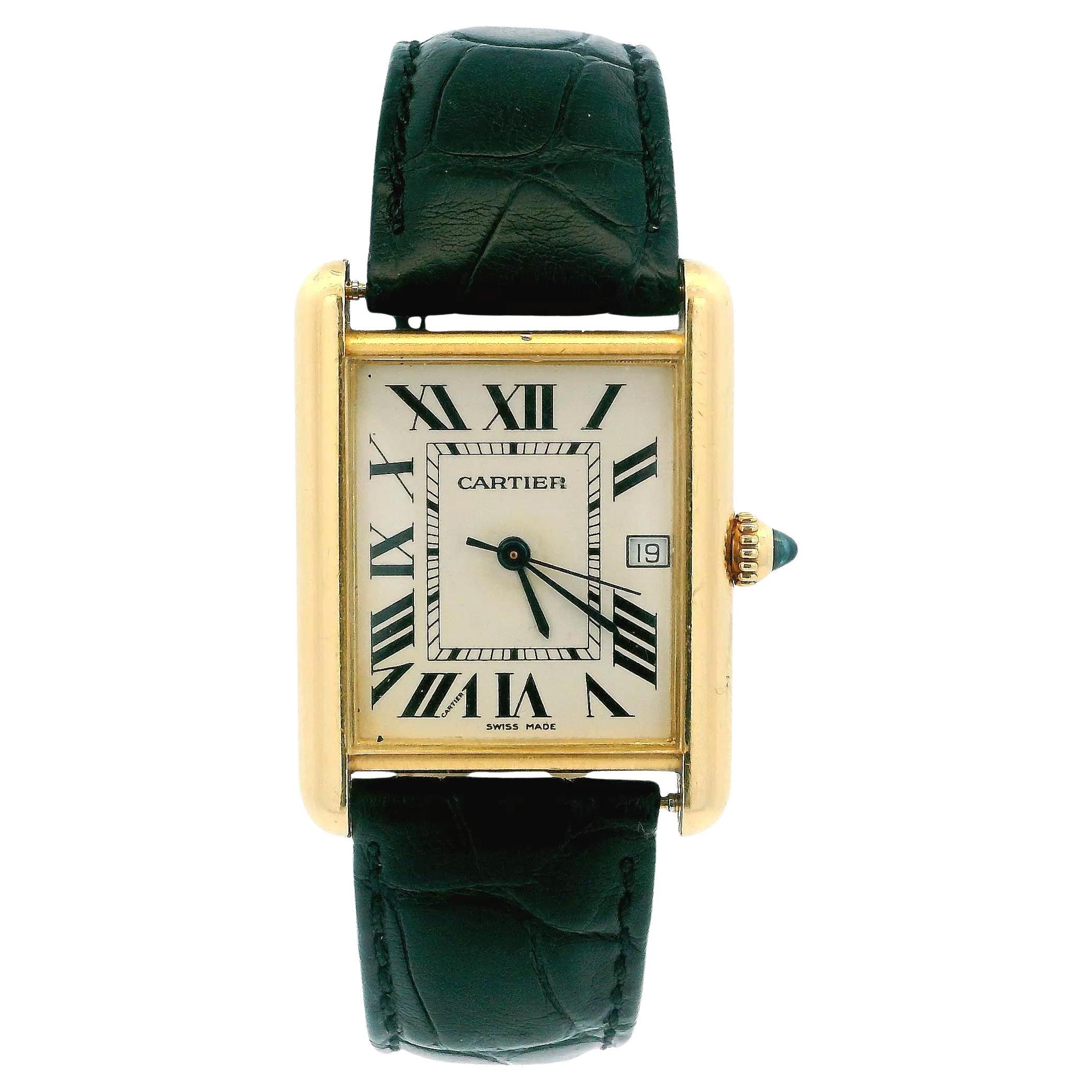 Cartier Tank Louis W1529756 18k yellow gold Custom Strap & Buckle