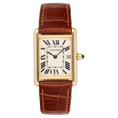 Cartier Tank Louis W1529756 18K Yellow Gold Mens Watch Box Papers
