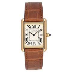 Cartier Tank Louis W1529756 18K Yellow Gold Mens Watch Box Papers