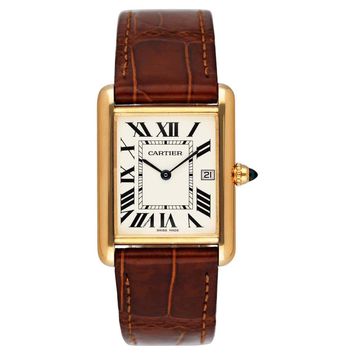 Cartier Tank Louis W1529756 18K Yellow Gold Mens Watch Box Papers at ...