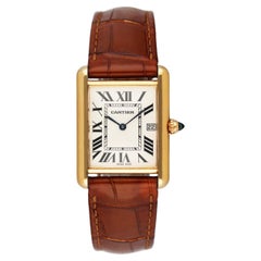 Cartier Tank Louis W1529756 18K Yellow Gold Mens Watch Box Papers