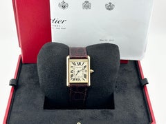 Cartier Tank Louis W1529756 Ref 2241 18K Yellow Gold Leather Strap Box Papers