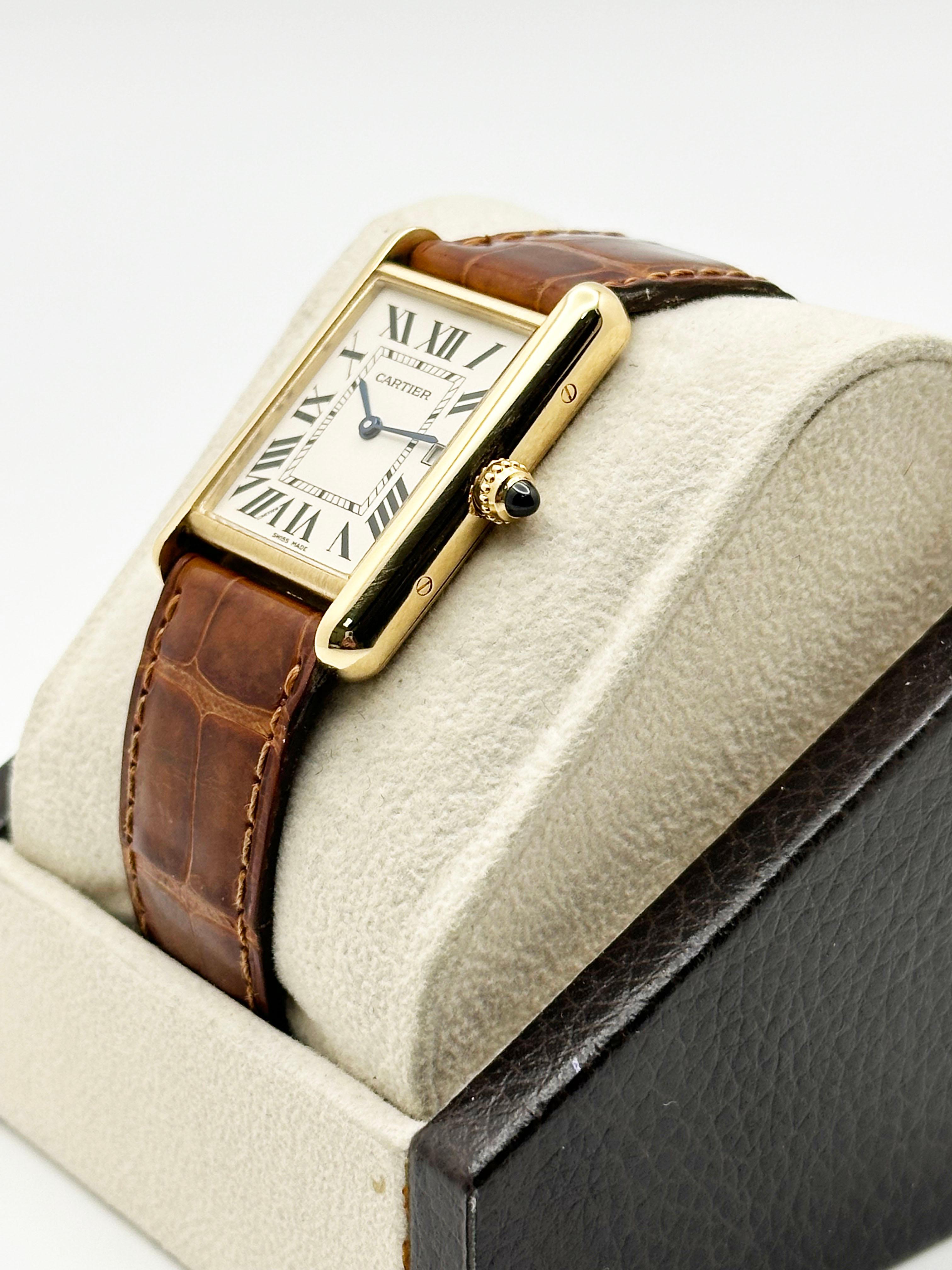 Cartier Tank Louis W1529756 Ref 2441 Oro giallo 18 carati Scatola Carta 2025 Servizio in vendita 1