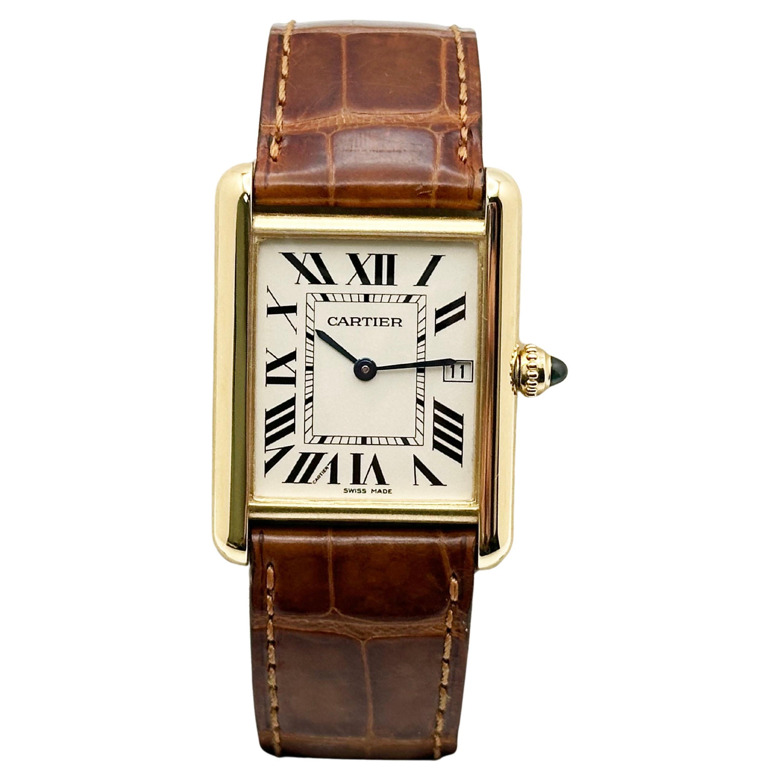 Cartier Tank Louis W1529756 Ref 2441 18K Yellow Gold Box Paper 2025 Service