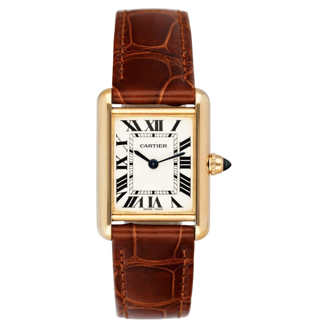 Cartier Tank Louis W1529856 Orologio da donna in oro giallo 18 carati Scatola e documenti