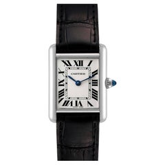 Cartier Tank Louis 18 Karat White Gold Brown Strap Ladies Watch ...